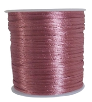 50 m. rosa satin tråd - 2 mm.